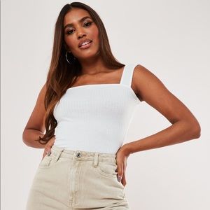 NWT White Rib Square Neck Cami Top